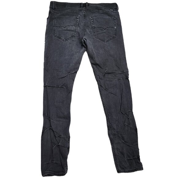 Diesel Tepphar-M Slim Carrot Jeans Men’s Black Button Fly Stretch W36-L30 - Picture 2 of 10